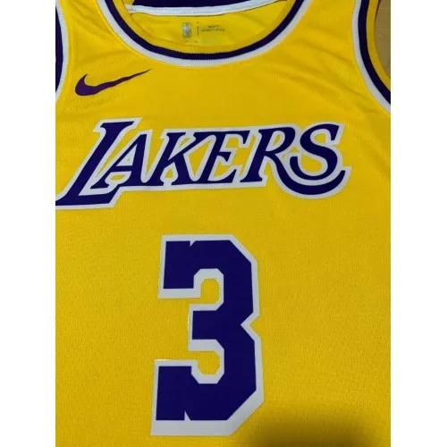 Men’s Los Angeles Lakers Anthony Davis #3 Yellow 18-19 Swingman Jersey – Icon Edition