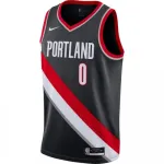 Camisa masculina Portland Trail Blazers Damian Lillard #0 preta 2020/21 Swingman – Edição Ícone