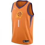 Maglia da uomo Phoenix Suns Devin Booker #1 Jordan Orange 2020/21 Swingman – Edizione Statement