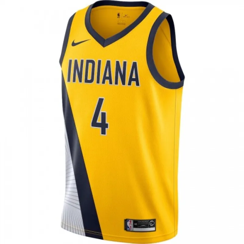 Men's Indiana Pacers Victor Oladipo #4 Gold Finished Swingman Jersey - Statement Edition