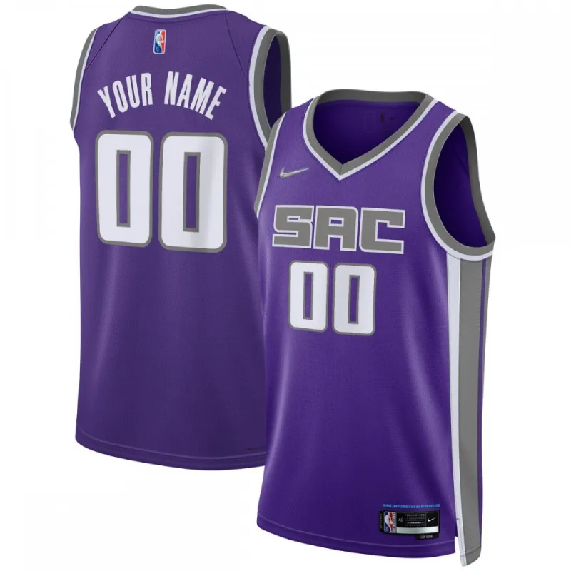 Sacramento Kings Nike 2021/22 Diamond Swingman Custom Jersey – Icon Edition – Purple