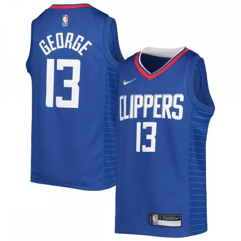 Camisola Nike Swingman para Jovens 2021/22 do Paul George dos LA Clippers – Edição Icon – Azul-real