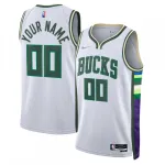 Maglia da uomo personalizzata Swingman dei Milwaukee Bucks 2021/22 - Edizione City - Bianca Maglia da uomo personalizzata Swingman dei Milwaukee Bucks 2021/22 – Edizione City – Bianca