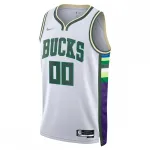 Maglia da uomo personalizzata Swingman dei Milwaukee Bucks 2021/22 – Edizione City – Bianca