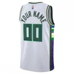 Maglia da uomo personalizzata Swingman dei Milwaukee Bucks 2021/22 – Edizione City – Bianca