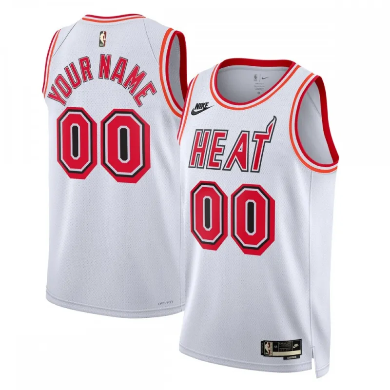 Miami Heat Unisex 2022/23 Custom Swingman Jersey - Classic Edition - Wit