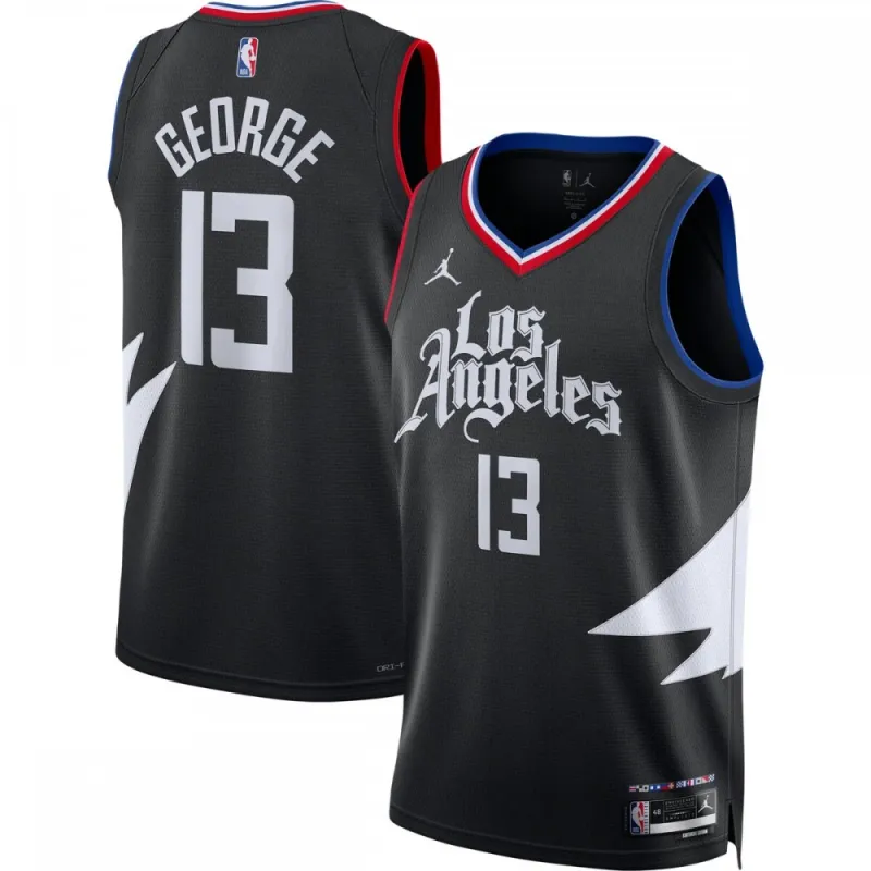 Maglia da uomo Swingman "Statement Edition" dei Los Angeles Clippers di Paul George - Nera