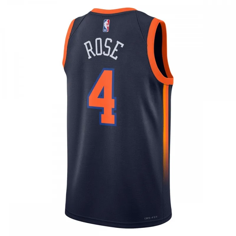 Derrick Rose New York Knicks 2022/23 Statement Edition Men's Swingman Jersey - Navy