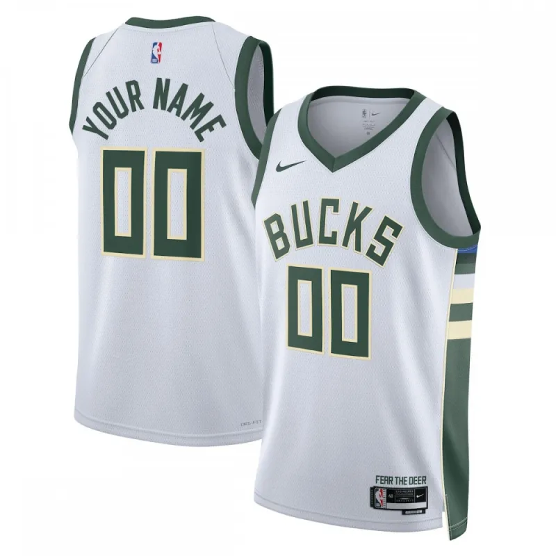 Milwaukee Bucks Unisex 2022/23 Swingman Custom Jersey White – Association Edition