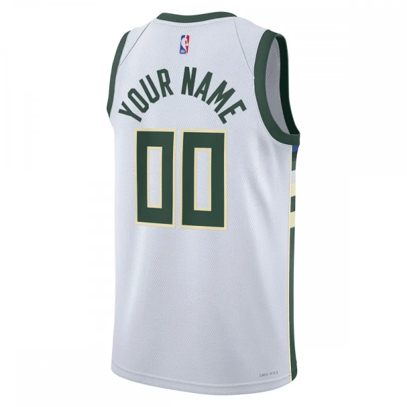 Milwaukee Bucks Unisex 2022/23 Swingman Custom Jersey White – Association Edition
