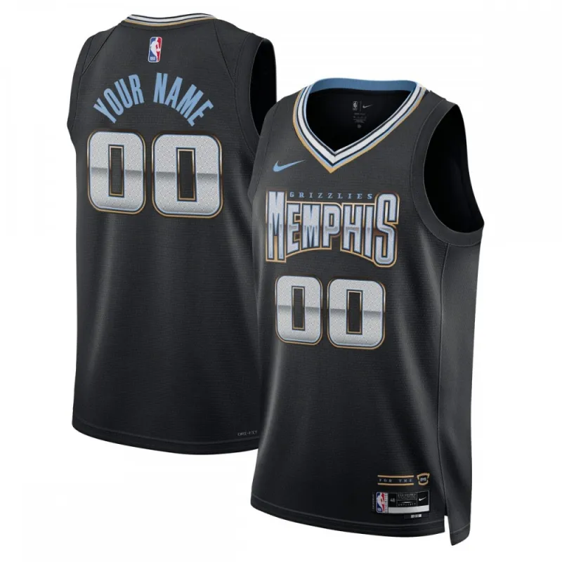 Memphis Grizzlies Unisex 2022/23 Swingman Custom Trikot - City Edition - Schwarz