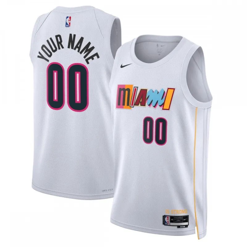 Miami Heat Unisex 2022/23 Swingman Custom Jersey – City Edition – Wit
