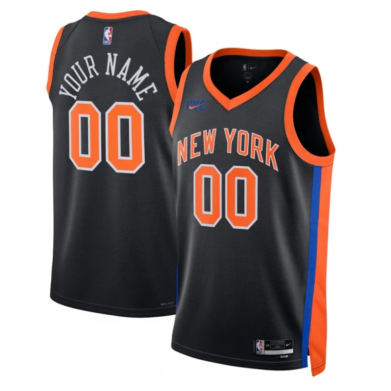 New York Knicks Unisex 2022/23 Swingman Custom Jersey - City Edition - Zwart