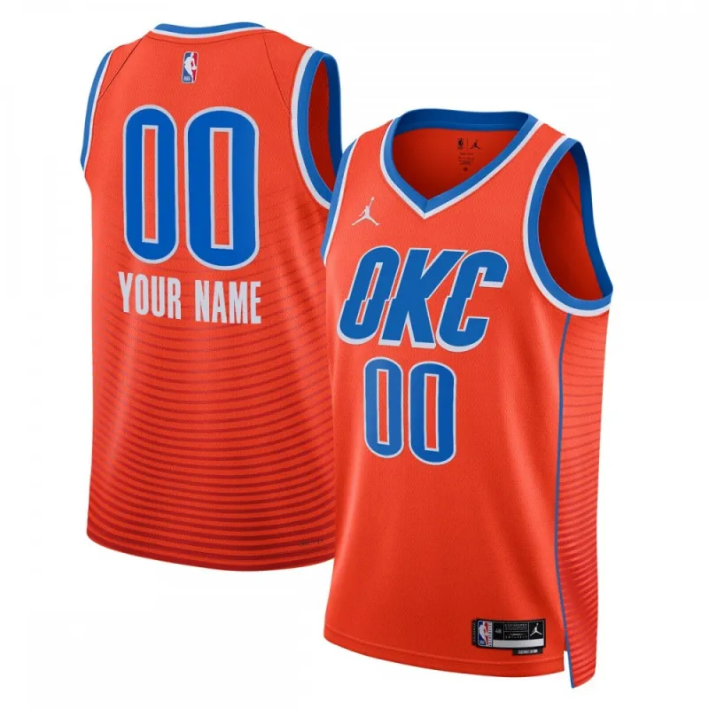 Oklahoma City Thunder Unisex 2022/23 Swingman Custom Jersey – Statement Edition – Orange