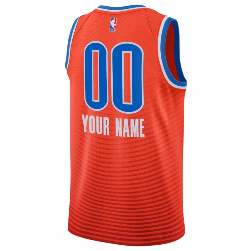 Oklahoma City Thunder Unisex 2022/23 Swingman Custom Jersey – Statement Edition – Orange