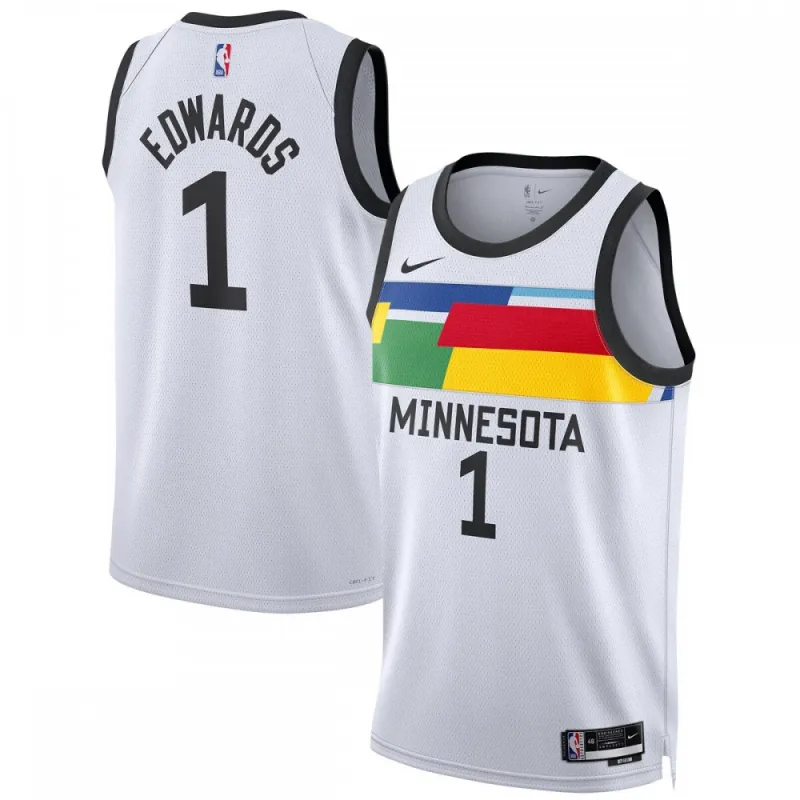 Maillot Swingman unisexe Anthony Edwards Minnesota Timberwolves 2022/23 – Édition City – Blanc