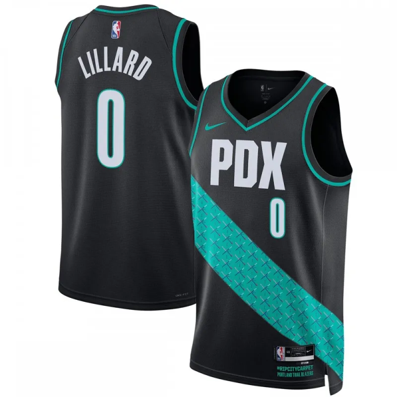 Damian Lillard Portland Trail Blazers Unisex 2022/23 Swingman Jersey - City Edition - Schwarz