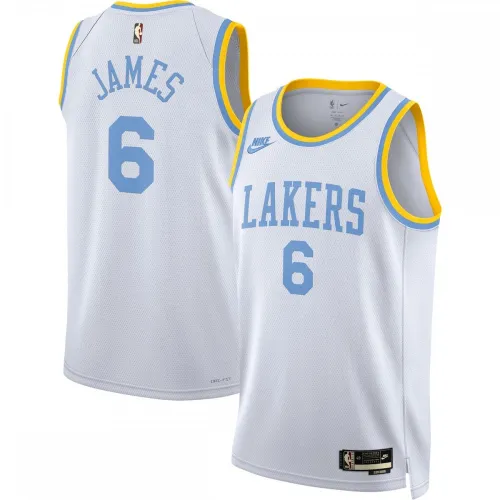 Camisa Swingman Nike 2022/23 de LeBron James dos Los Angeles Lakers, Branca - Edição Clássica