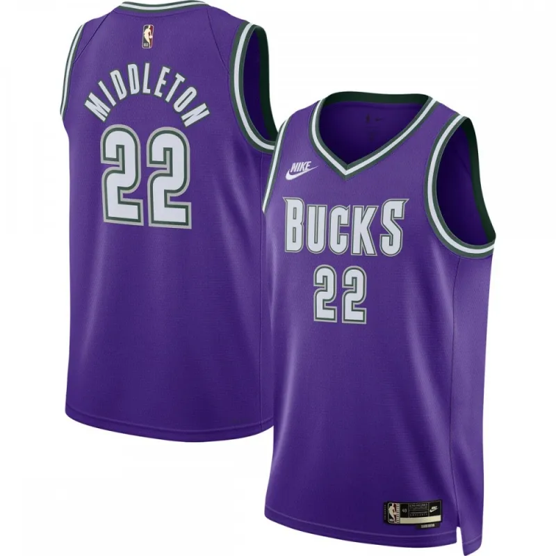 Maglia Swingman da uomo di Khris Middleton dei Milwaukee Bucks 2022/23, colore viola - Edizione Classica