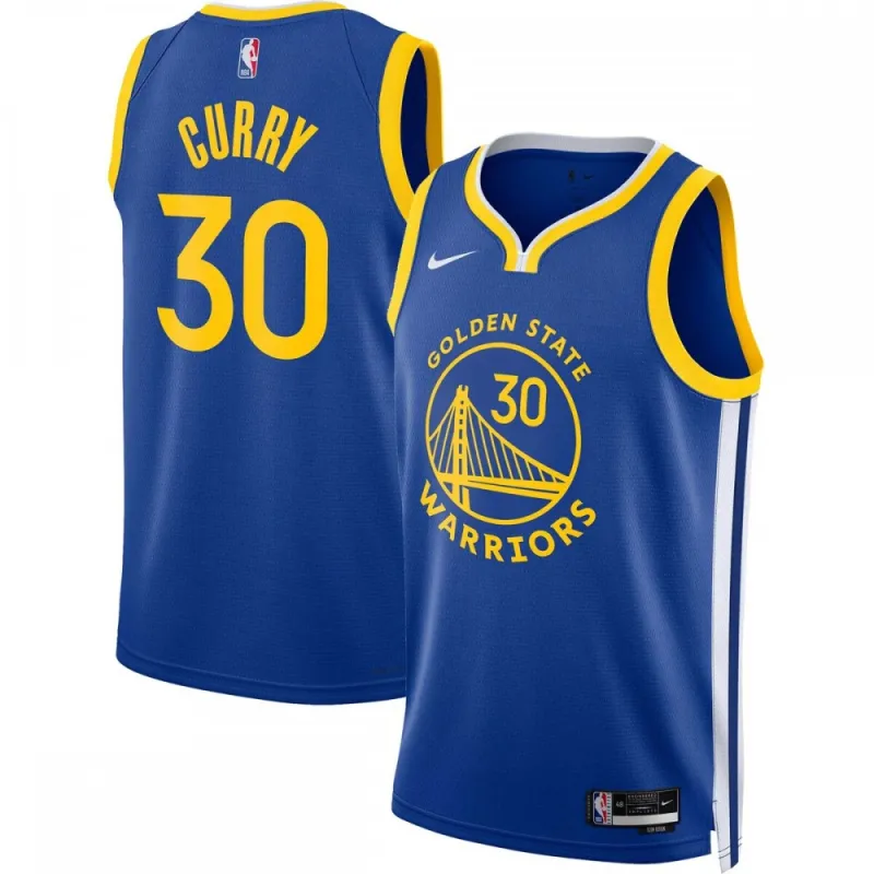 Maillot Swingman unisexe Stephen Curry Golden State Warriors 2022/23 – Édition Icon – Bleu royal