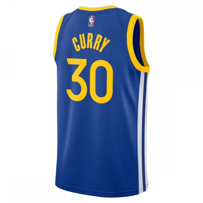 Maillot Swingman unisexe Stephen Curry Golden State Warriors 2022/23 – Édition Icon – Bleu royal