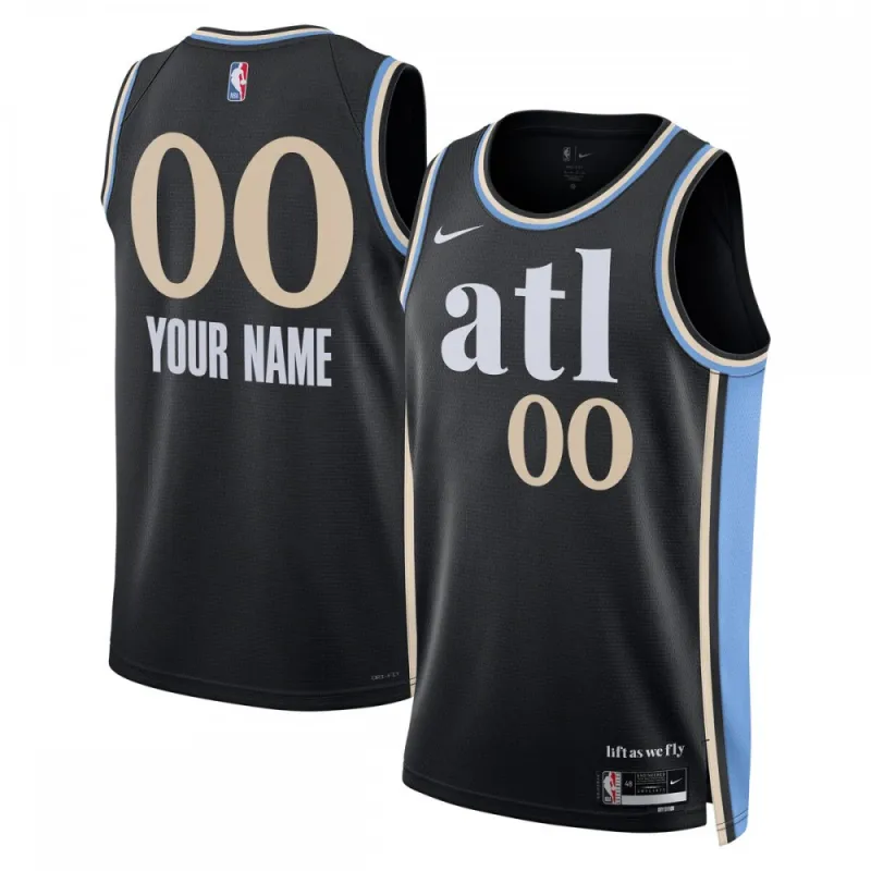Atlanta Hawks Nike Unisex 2023/24 Custom Swingman Jersey – Black – City Edition