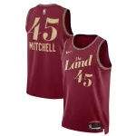 Maglia Swingman unisex dei Cleveland Cavaliers di Donovan Mitchell, stagione 2023/24, colore bordeaux, edizione City Edition. Maglia Swingman unisex dei Cleveland Cavaliers di Donovan Mitchell, stagione 2023/24, colore bordeaux, edizione City Edition.
