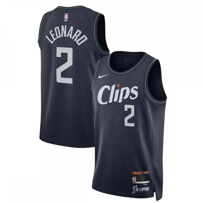 Kawhi Leonard LA Clippers Unisex 2023/24 Maglia Swingman - Navy - City Edition