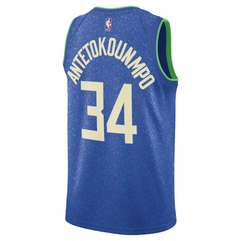 Giannis Antetokounmpo Milwaukee Bucks Unisex 2023/24 Swingman Jersey - Bleu - City Edition