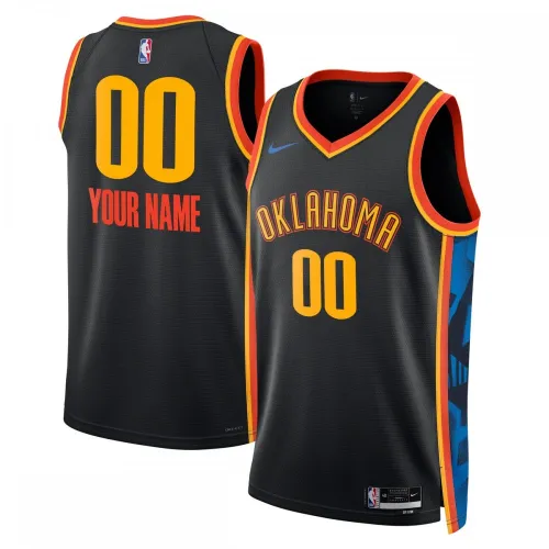 Oklahoma City Thunder Unisex 2024/25 Custom Swingman Jersey – City Edition – Schwarz