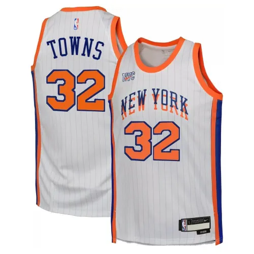 Camiseta unisex de jugador Swingman de Karl-Anthony Towns de los New York Knicks para la temporada 2024/25 - Edición Ciudad - Blanca