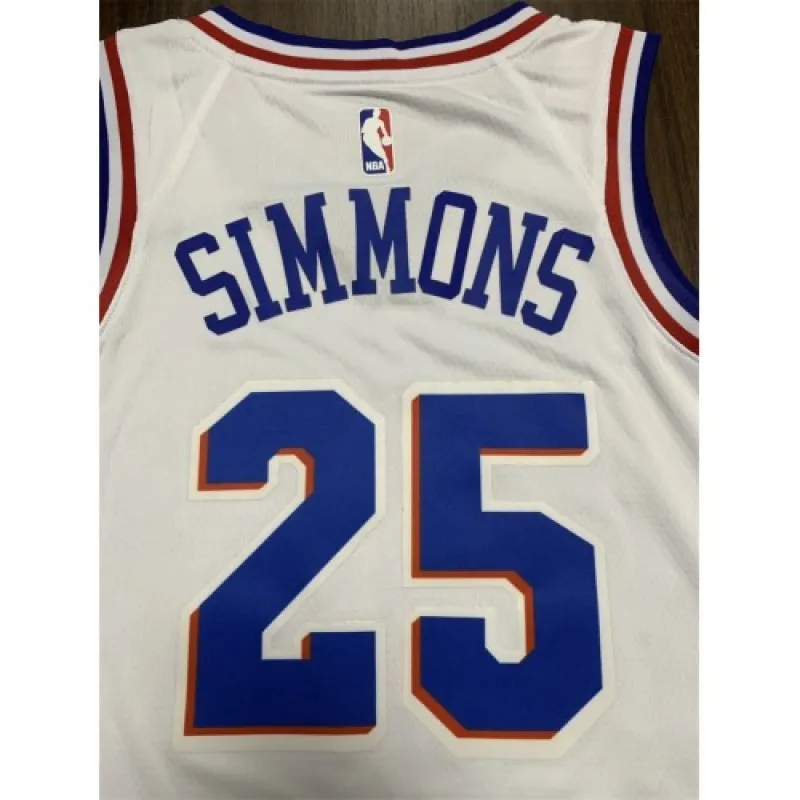 Jersey Swingman Branco dos Philadelphia 76ers Ben Simmons #25 para homem - City Edition