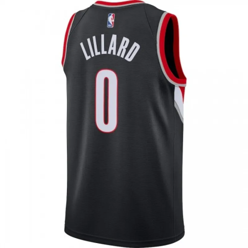 Camisa masculina Portland Trail Blazers Damian Lillard #0 preta 2020/21 Swingman – Edição Ícone