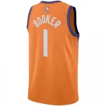 Maglia da uomo Phoenix Suns Devin Booker #1 Jordan Orange 2020/21 Swingman – Edizione Statement