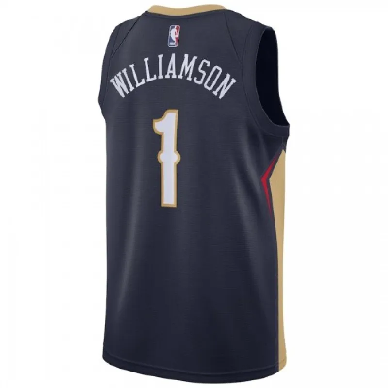Men’s New Orleans Pelicans Zion Williamson #1 Nike Navy 2020/21 Swingman Jersey – Icon Edition