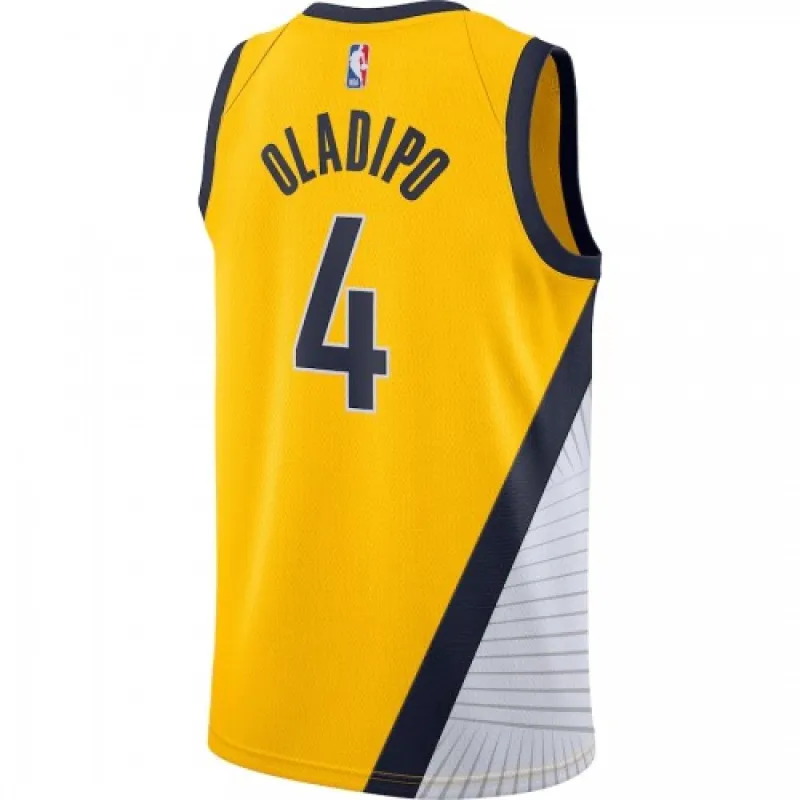 Men's Indiana Pacers Victor Oladipo #4 Gold Finished Swingman Jersey - Statement Edition