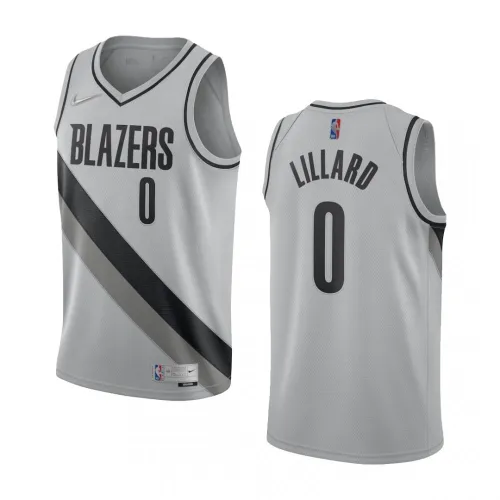 Männer Portland Trail Blazers Damian Lillard #0 Grau 2020/21 Swingman Jersey- verdiente Edition
