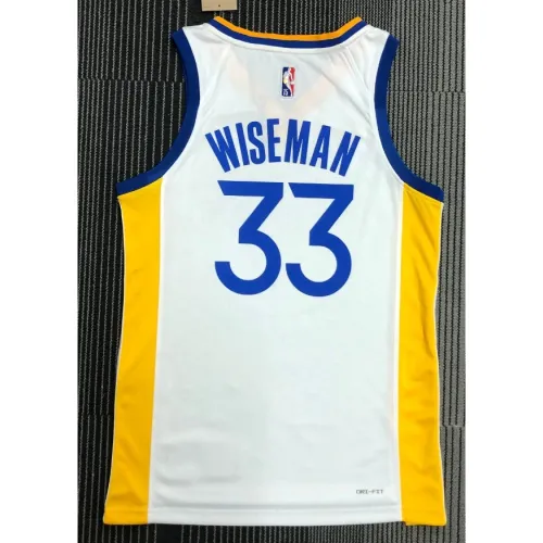 Men’s Golden State Warriors James Wiseman #33 Nike White 2021/22 Swingman Jersey – Association Edition
