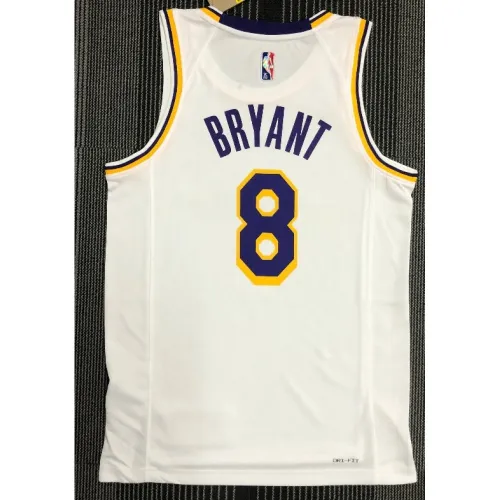 Men’s Los Angeles Lakers Kobe Bryant #8 Nike White Swingman NBA Jersey – Icon Edition