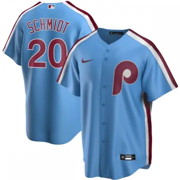 Mike Schmidt Philadelphia Phillies Nike Road Cooperstown Collection Réplica de camisola de jogador - Azul claro