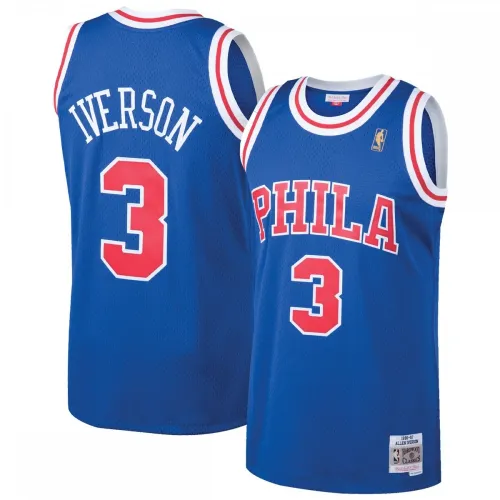 Allen Iverson Philadelphia 76ers Throwback 1996-97 Hardwood Classics Men's Swingman Jersey - Royal