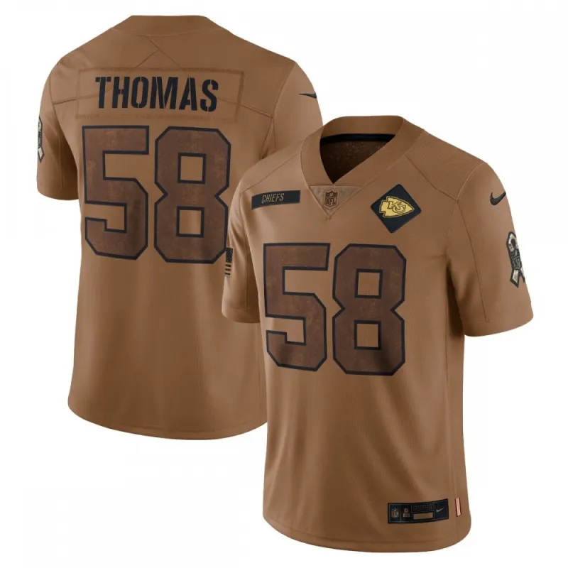 Derrick Thomas Kansas City Chiefs Nike 2023 Salute To Service Retired Player Limited Jersey – Brown