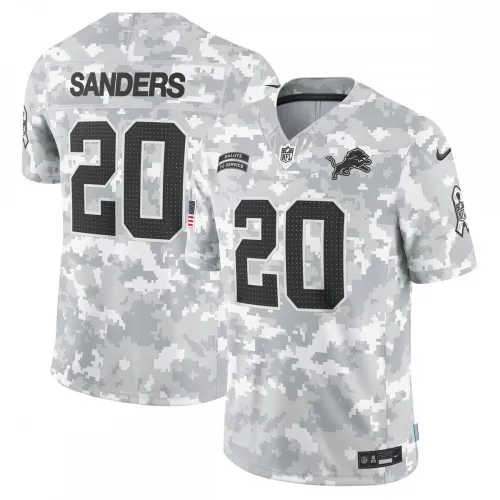 Barry Sanders Detroit Lions Nike Men's 2024 Salute to Service Retired Player Limited Jersey - Arctic Camo