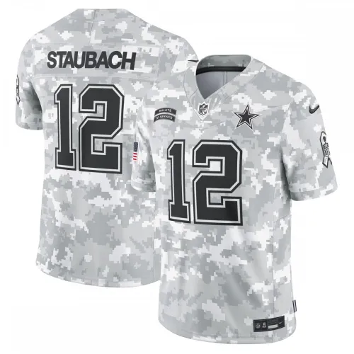 Roger Staubach Dallas Cowboys Nike Men's 2024 Salute to Service Retired Player Limited Jersey - Arctic Camo