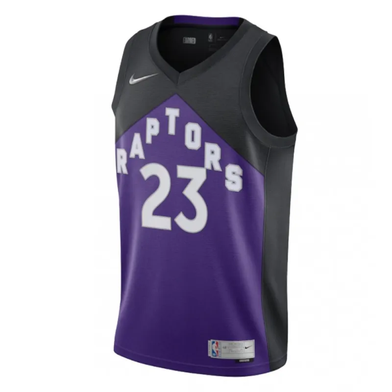 Men’s Toronto Raptors Fred VanVleet #23 Nike Black&Purple 2021 Swingman Jersey – Earned Edition