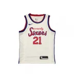 Men’s Philadelphia 76ers Joel Embiid #21 White Hardwood Classics Finished Swingman Jersey