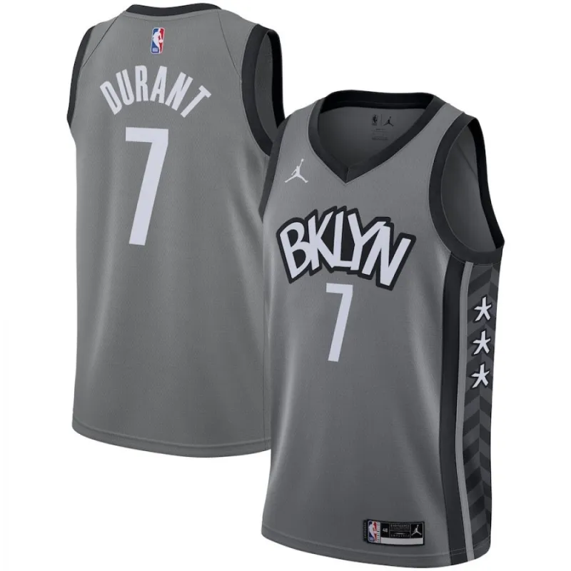 Men’s Brooklyn Nets Kevin Durant #7 Jordan Gray 2020/21 Swingman Jersey – Statement Edition