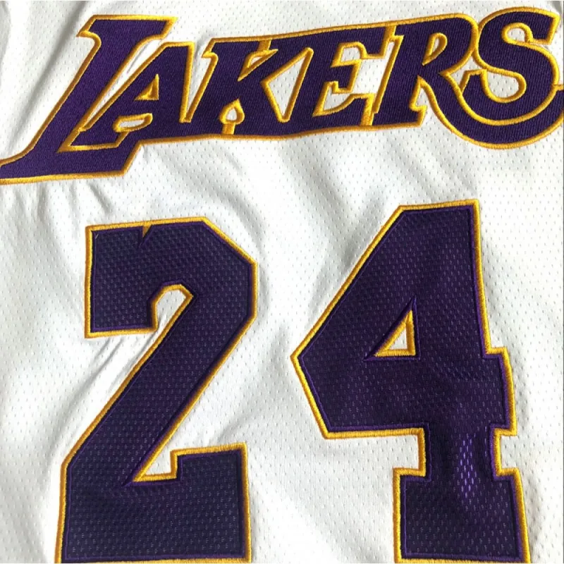 Men’s Los Angeles Lakers Kobe Bryant #24 Throwback White 2009-10 Hardwood Classics Jersey