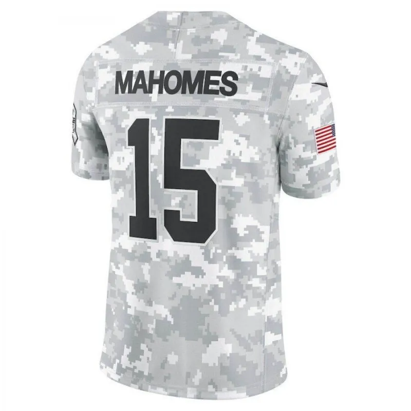 Patrick Mahomes Kansas City Chiefs Nike 2024 Salute to Service Limited Jersey – Arctic Camo