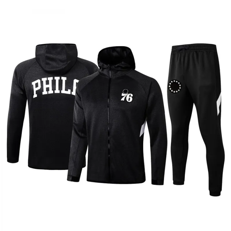 Moletom masculino Philadelphia 76ers 2019/20 Showtime com zíper frontal e tecnologia Therma Flex Performance.